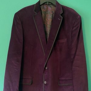 Van Heusen Studio Men's Blazer in Purple & Black with Paisley Lining Size 46L